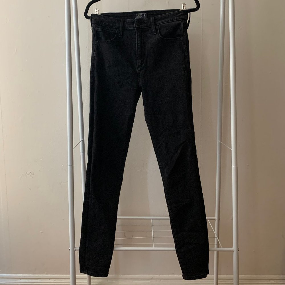 Abercrombie & Fitch Simone High Rise Super Skinny Black Jeans.
